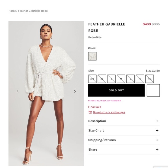 NWT Retrofete White Feather Sequin Gabrielle Robe Dress XS - Picture 5 of 11